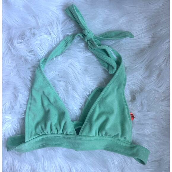 Juicy Couture Other - Juicy Couture Y2K Vintage Terry Cloth Triangle Bikini Top Green Small